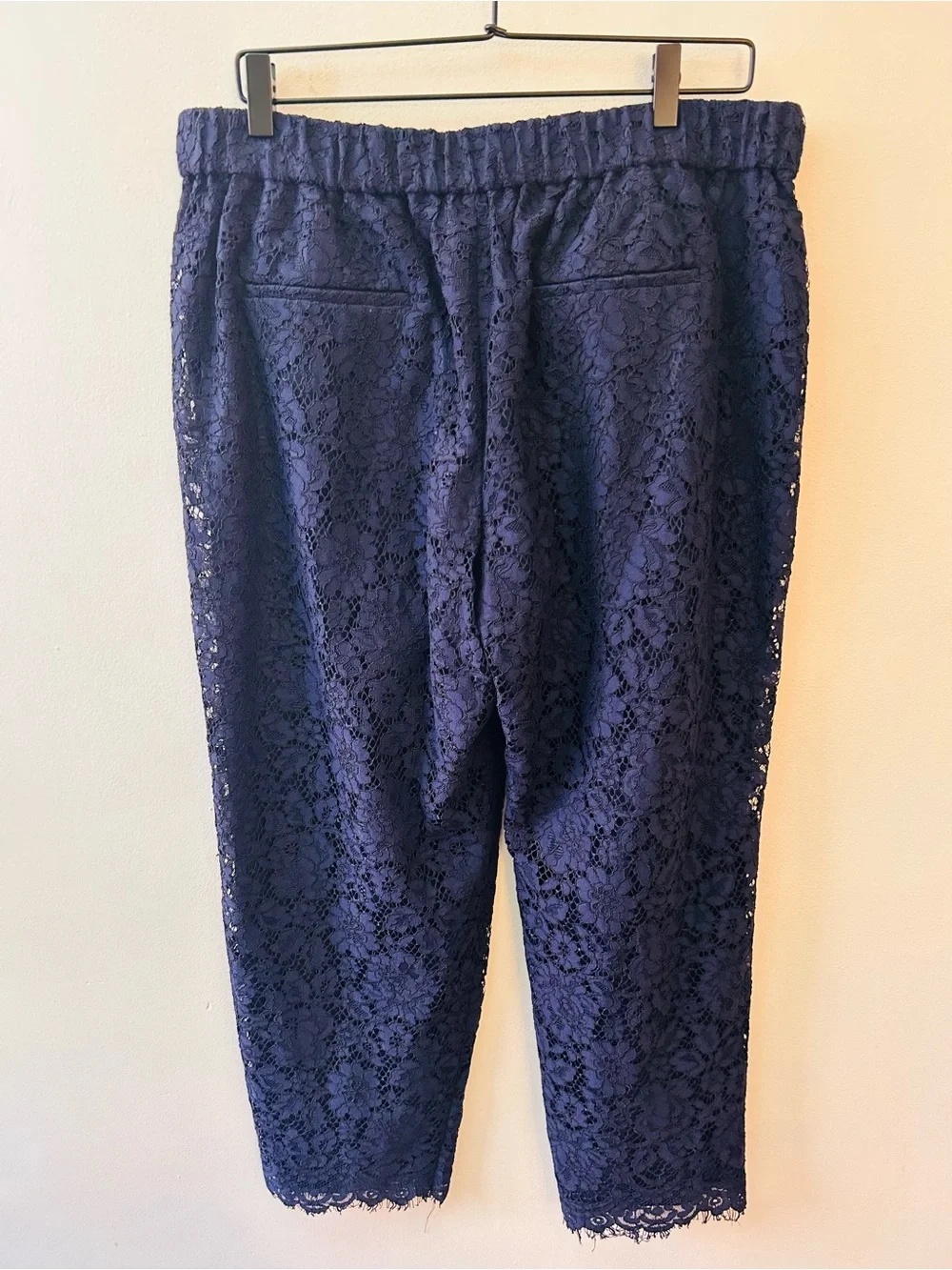 J. Crew Easy Pant in navy lace size 14
